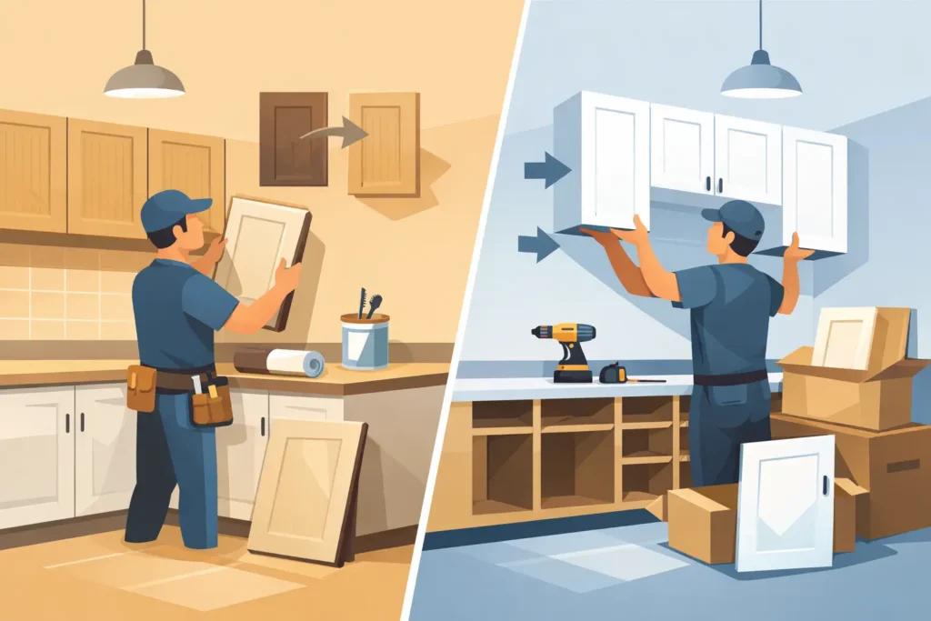 Kitchen Cabinet Refacing vs Replacing Compared